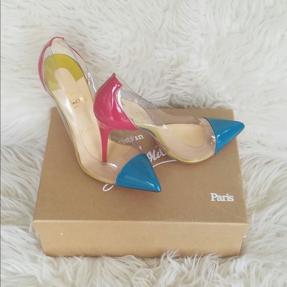 Christian Louboutin Debout 100  PVC Riviera Heels - Picture 4 of 7